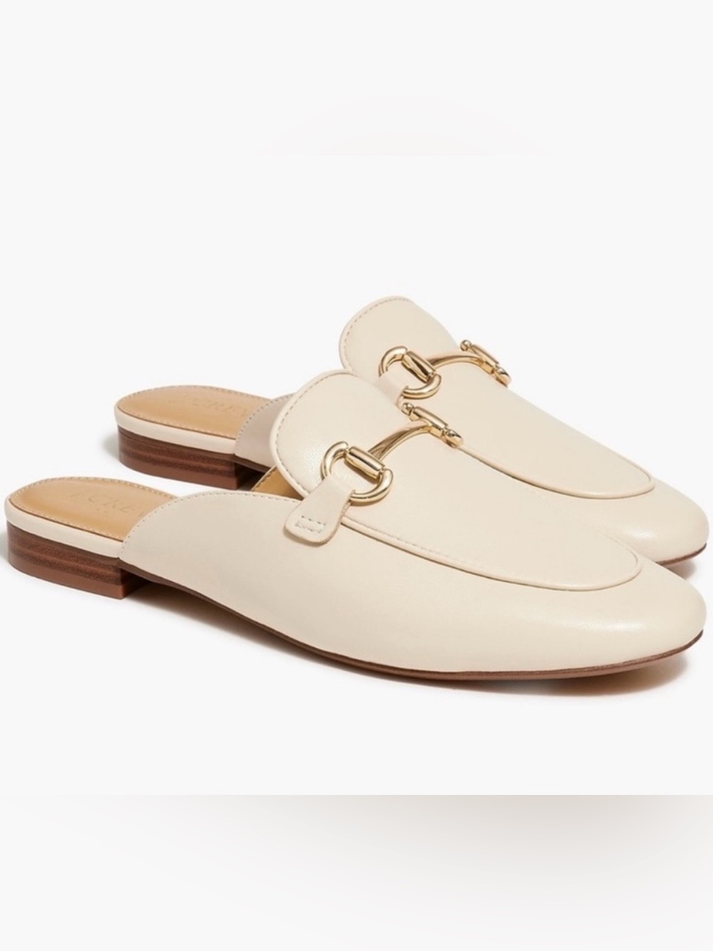 J. Crew Beige Cream Mules Slides